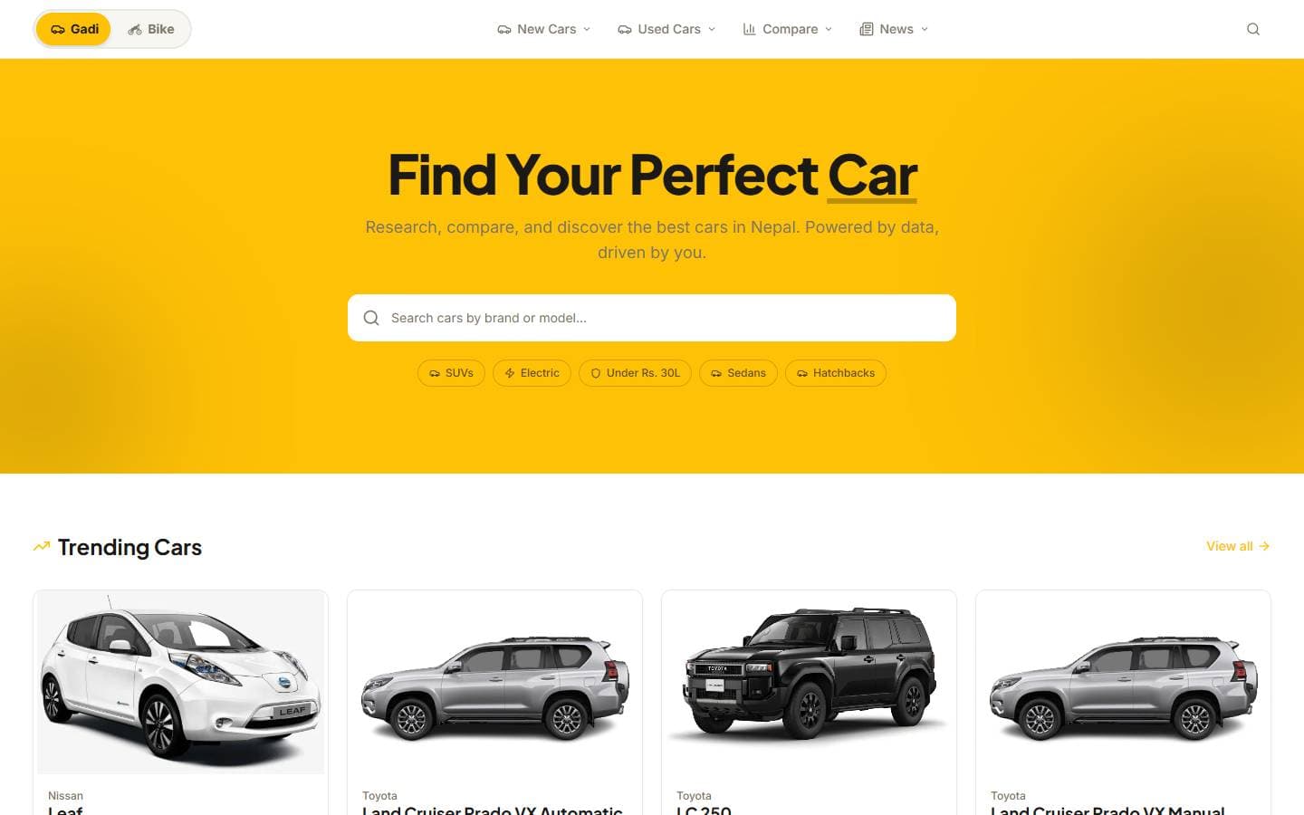 Gadibike website