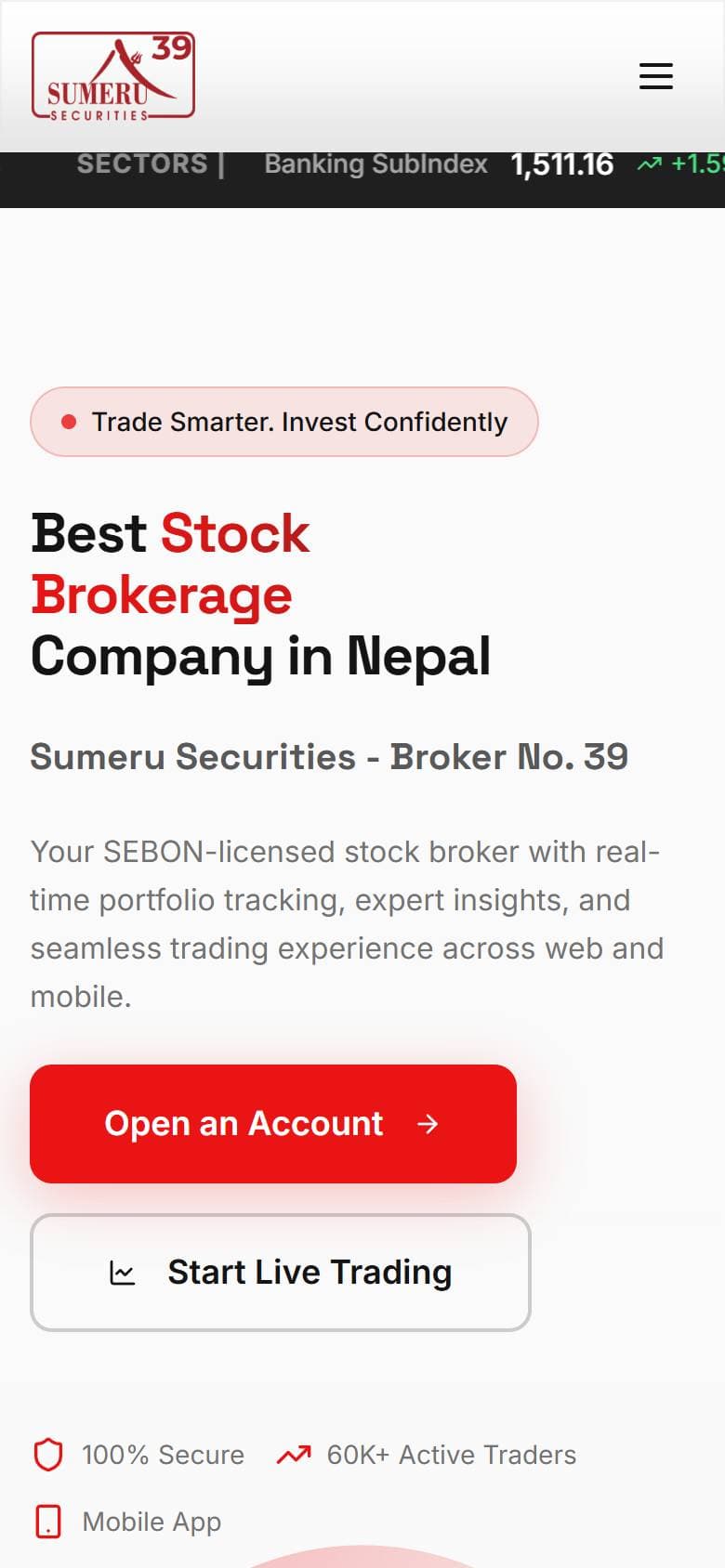 Sumeru Securities on mobile